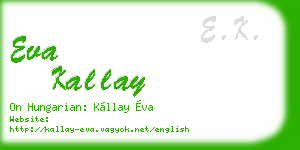 eva kallay business card