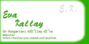 eva kallay business card